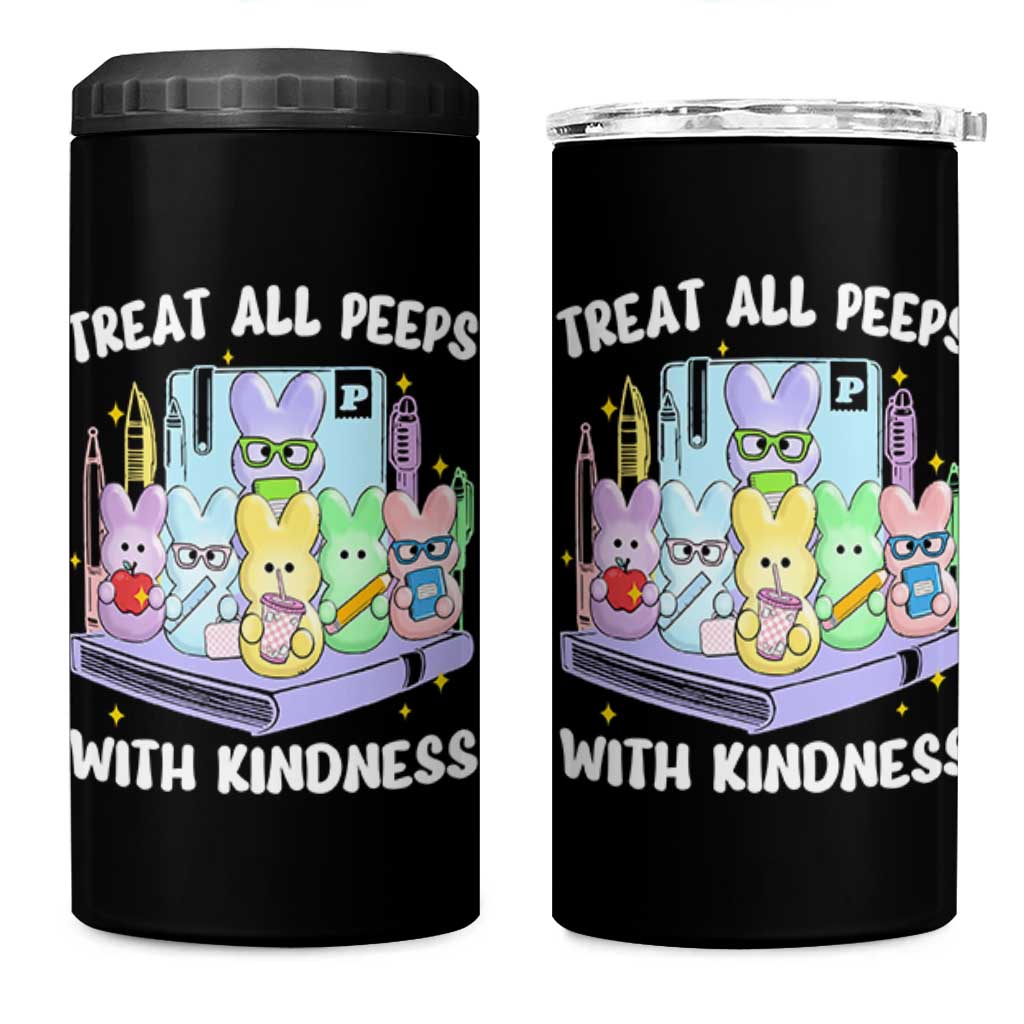 Teachers Easter 4 in 1 Can Cooler Tumbler Treat All Peeps With Kindness - Wonder Print Shop