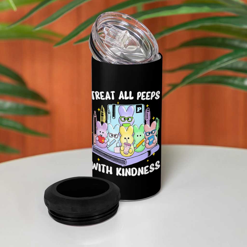 Teachers Easter 4 in 1 Can Cooler Tumbler Treat All Peeps With Kindness - Wonder Print Shop