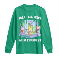 Teachers Easter Long Sleeve Shirt Treat All Peeps With Kindness - Wonder Print Shop