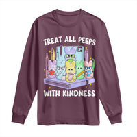 Teachers Easter Long Sleeve Shirt Treat All Peeps With Kindness - Wonder Print Shop