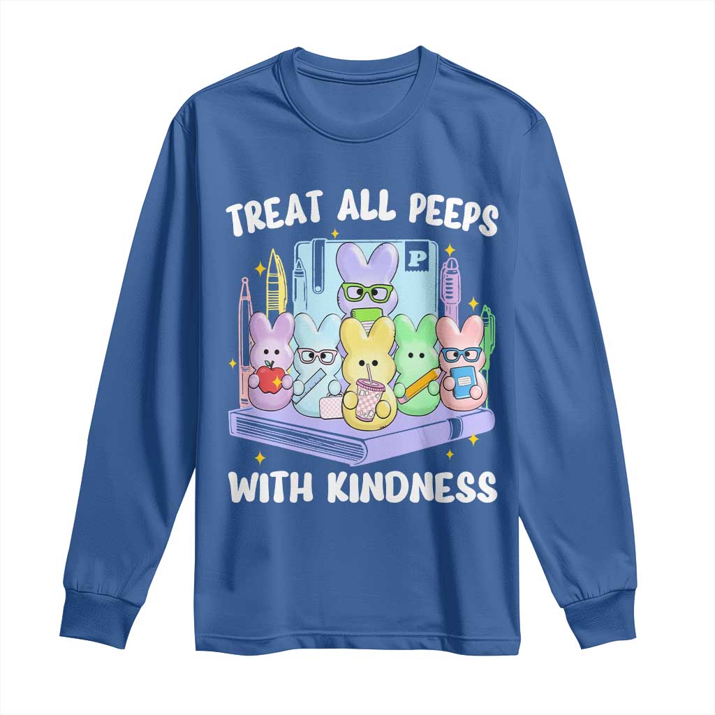Teachers Easter Long Sleeve Shirt Treat All Peeps With Kindness - Wonder Print Shop