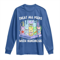 Teachers Easter Long Sleeve Shirt Treat All Peeps With Kindness - Wonder Print Shop
