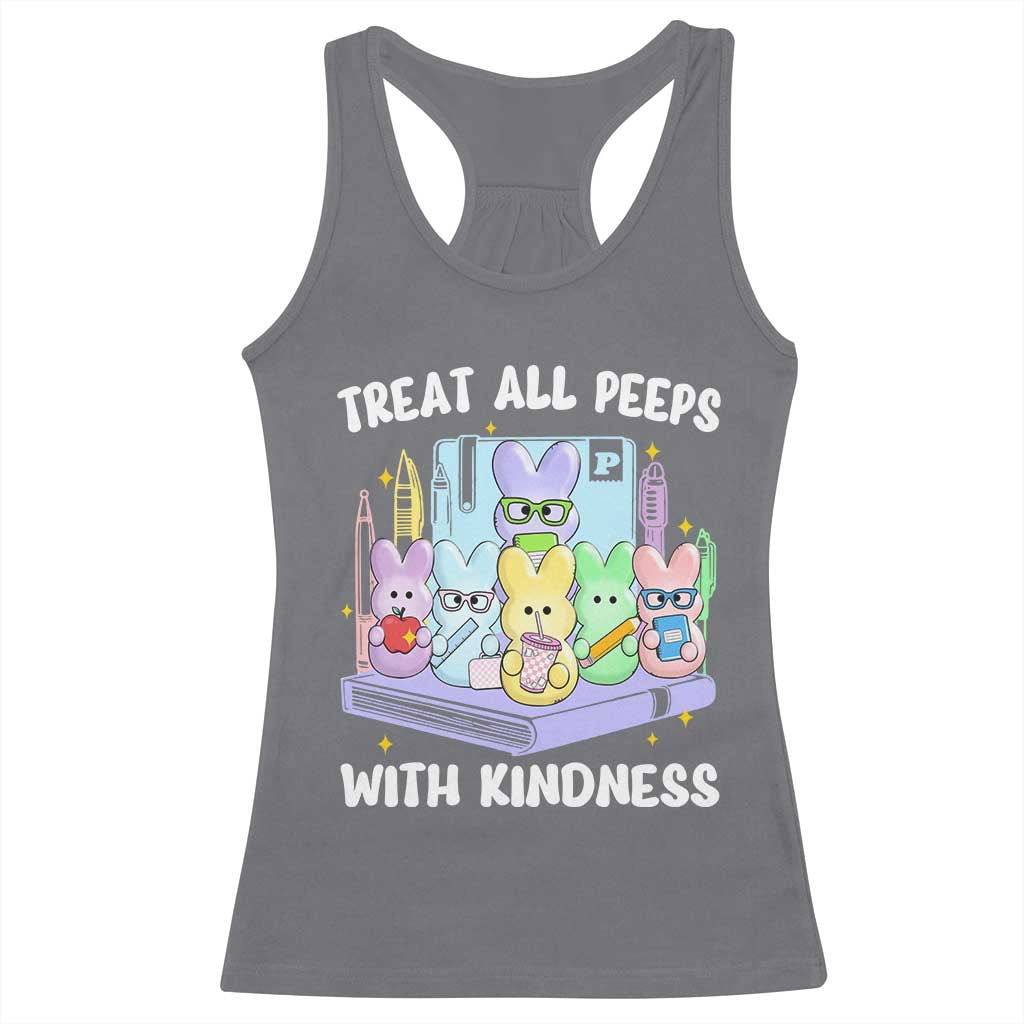 Teachers Easter Racerback Tank Top Treat All Peeps With Kindness - Wonder Print Shop