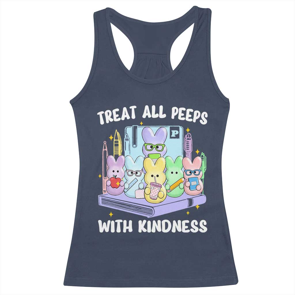 Teachers Easter Racerback Tank Top Treat All Peeps With Kindness - Wonder Print Shop