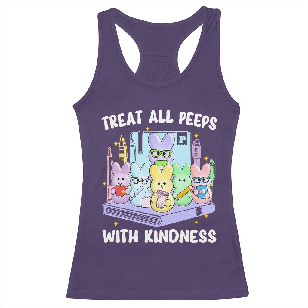 Teachers Easter Racerback Tank Top Treat All Peeps With Kindness - Wonder Print Shop