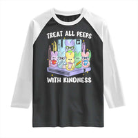 Teachers Easter Raglan Shirt Treat All Peeps With Kindness - Wonder Print Shop