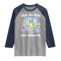 Teachers Easter Raglan Shirt Treat All Peeps With Kindness - Wonder Print Shop
