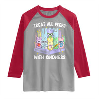 Teachers Easter Raglan Shirt Treat All Peeps With Kindness - Wonder Print Shop