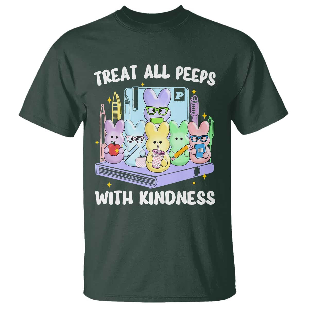 Teachers Easter T Shirt Treat All Peeps With Kindness - Wonder Print Shop