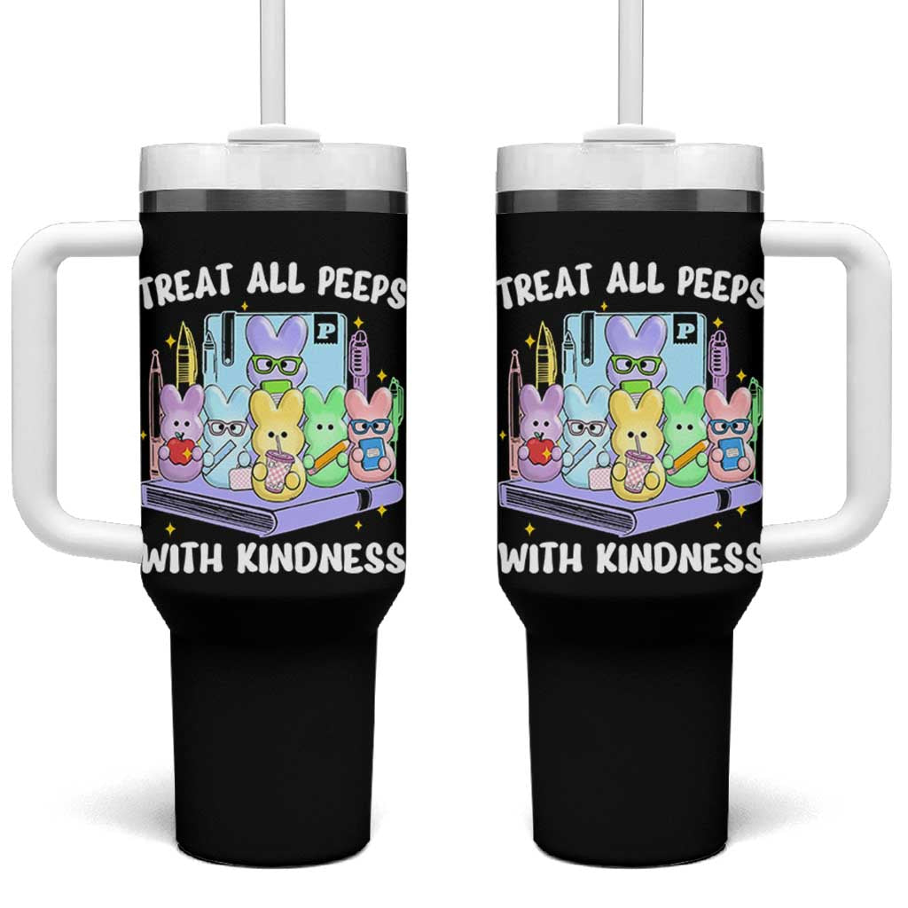 Teachers Easter Tumbler With Handle Treat All Peeps With Kindness - Wonder Print Shop