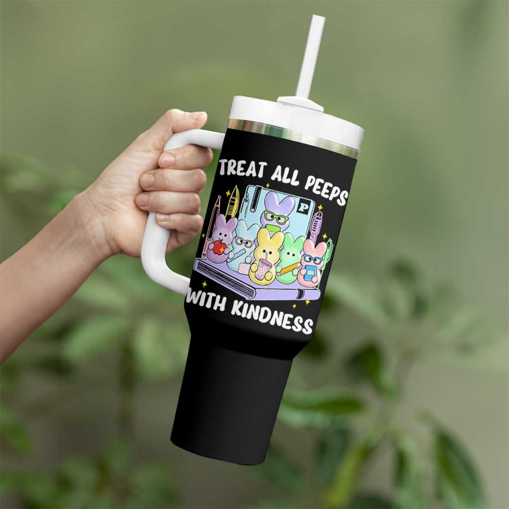 Teachers Easter Tumbler With Handle Treat All Peeps With Kindness - Wonder Print Shop