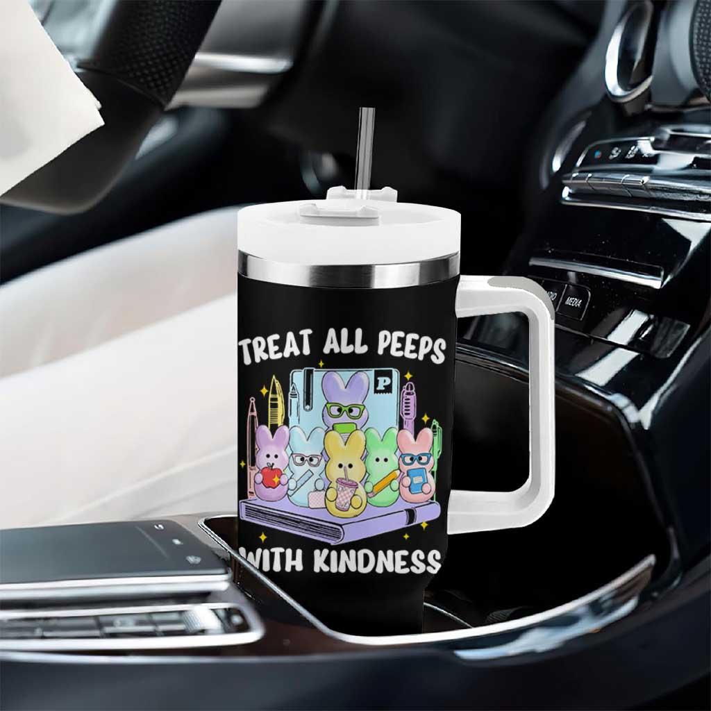 Teachers Easter Tumbler With Handle Treat All Peeps With Kindness - Wonder Print Shop