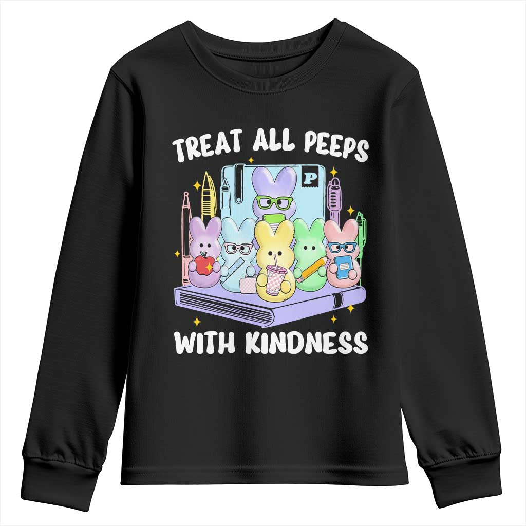 Teachers Easter Youth Sweatshirt Treat All Peeps With Kindness - Wonder Print Shop