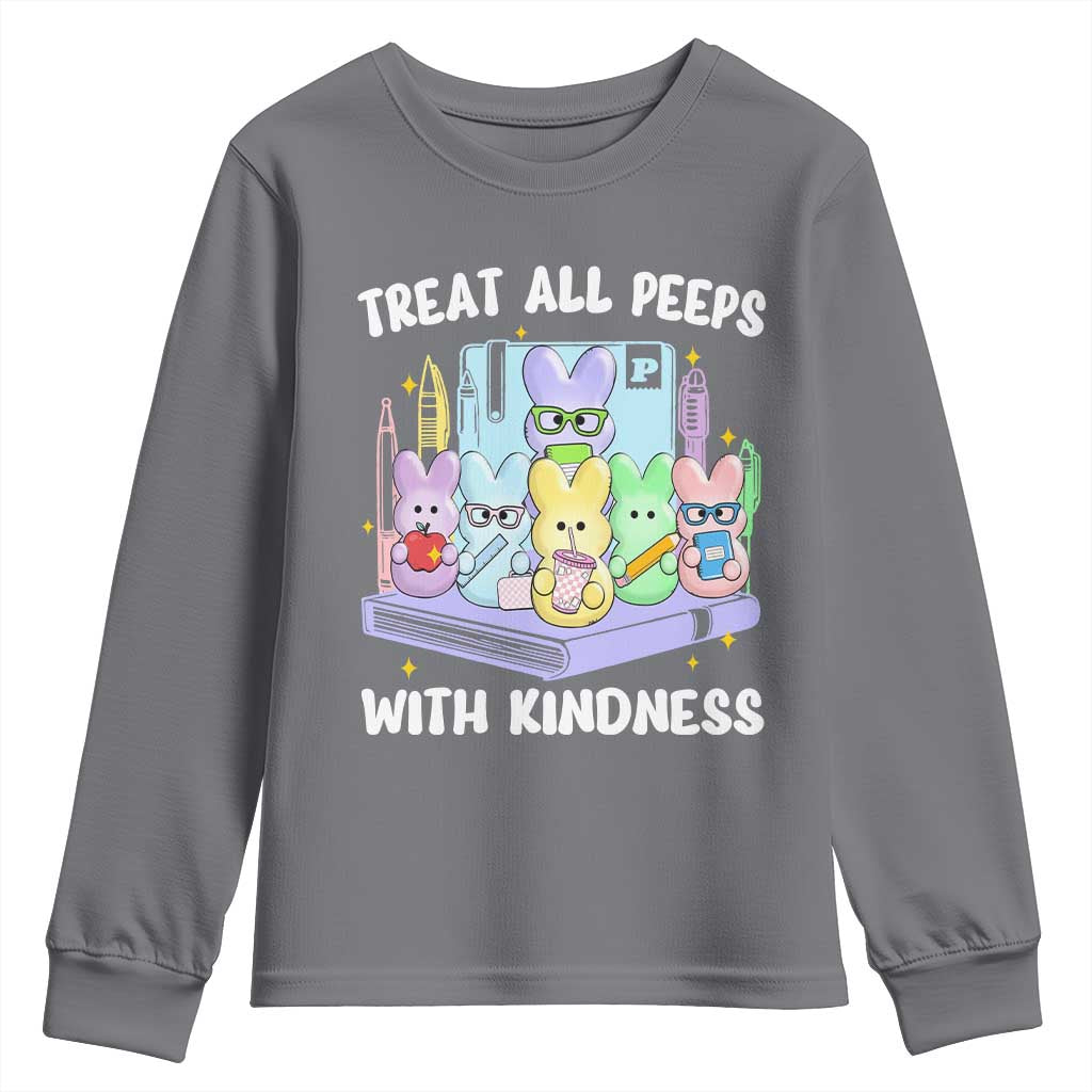 Teachers Easter Youth Sweatshirt Treat All Peeps With Kindness - Wonder Print Shop