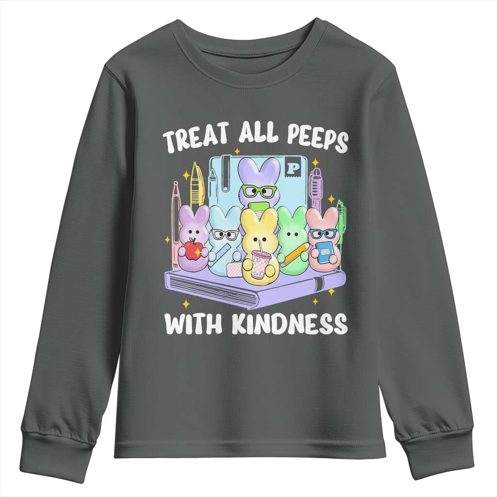 Teachers Easter Youth Sweatshirt Treat All Peeps With Kindness - Wonder Print Shop