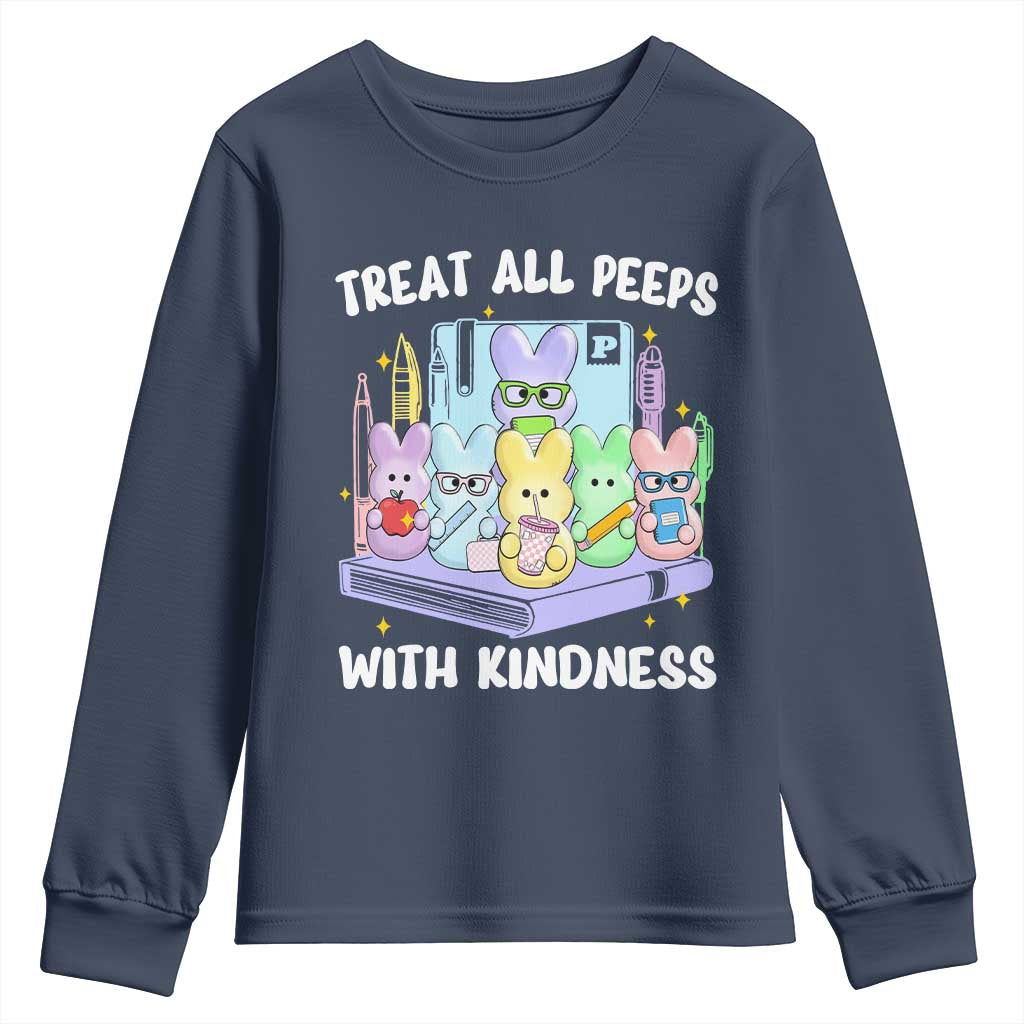 Teachers Easter Youth Sweatshirt Treat All Peeps With Kindness - Wonder Print Shop