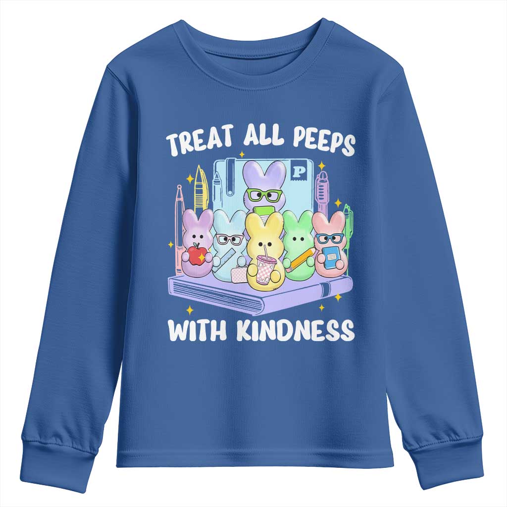 Teachers Easter Youth Sweatshirt Treat All Peeps With Kindness - Wonder Print Shop