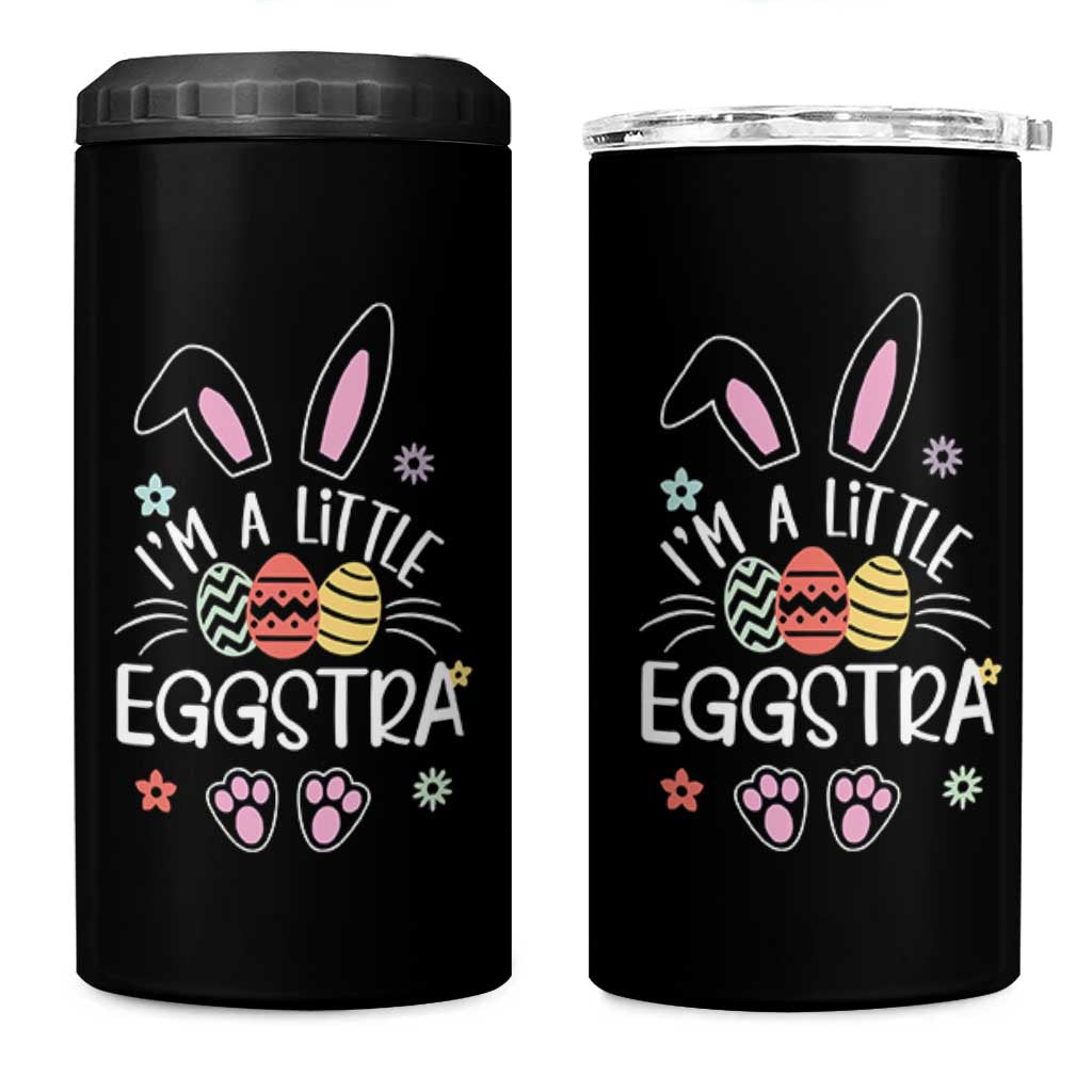 Funny Easter 4 in 1 Can Cooler Tumbler Im A Little Eggstra Bunny Cute Kids Toddler - Wonder Print Shop