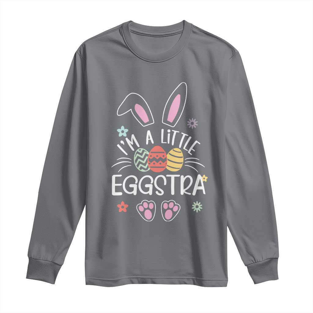 Funny Easter Long Sleeve Shirt Im A Little Eggstra Bunny Cute Kids Toddler - Wonder Print Shop