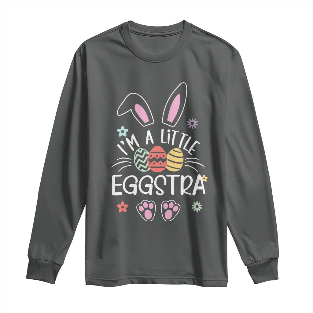 Funny Easter Long Sleeve Shirt Im A Little Eggstra Bunny Cute Kids Toddler - Wonder Print Shop