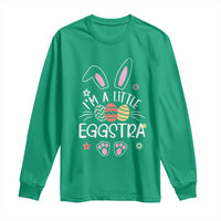 Funny Easter Long Sleeve Shirt Im A Little Eggstra Bunny Cute Kids Toddler - Wonder Print Shop