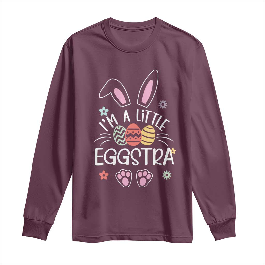 Funny Easter Long Sleeve Shirt Im A Little Eggstra Bunny Cute Kids Toddler - Wonder Print Shop