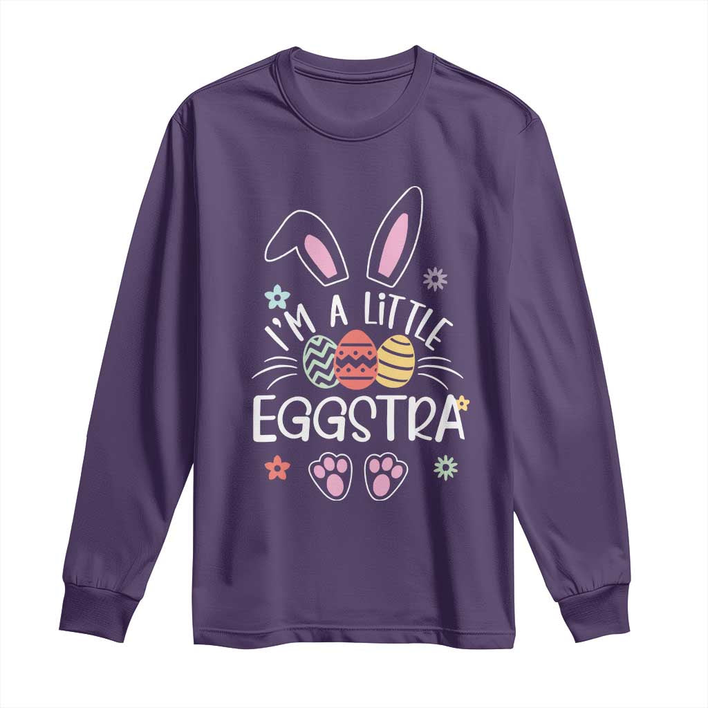 Funny Easter Long Sleeve Shirt Im A Little Eggstra Bunny Cute Kids Toddler - Wonder Print Shop