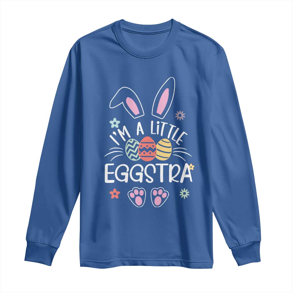 Funny Easter Long Sleeve Shirt Im A Little Eggstra Bunny Cute Kids Toddler - Wonder Print Shop