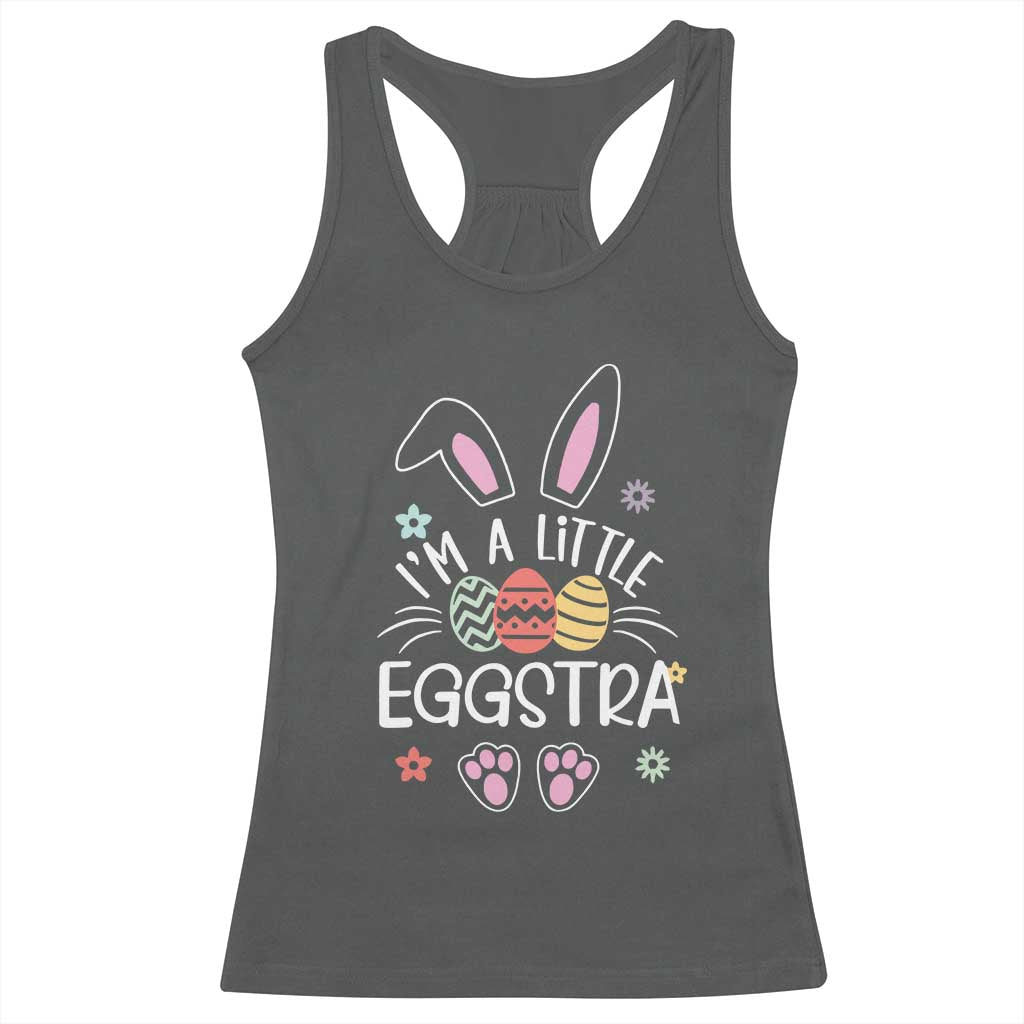 Funny Easter Racerback Tank Top Im A Little Eggstra Bunny Cute Kids Toddler - Wonder Print Shop