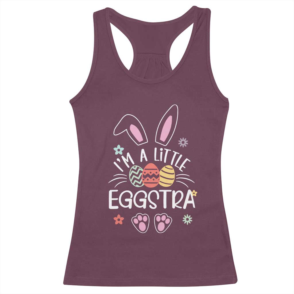 Funny Easter Racerback Tank Top Im A Little Eggstra Bunny Cute Kids Toddler - Wonder Print Shop