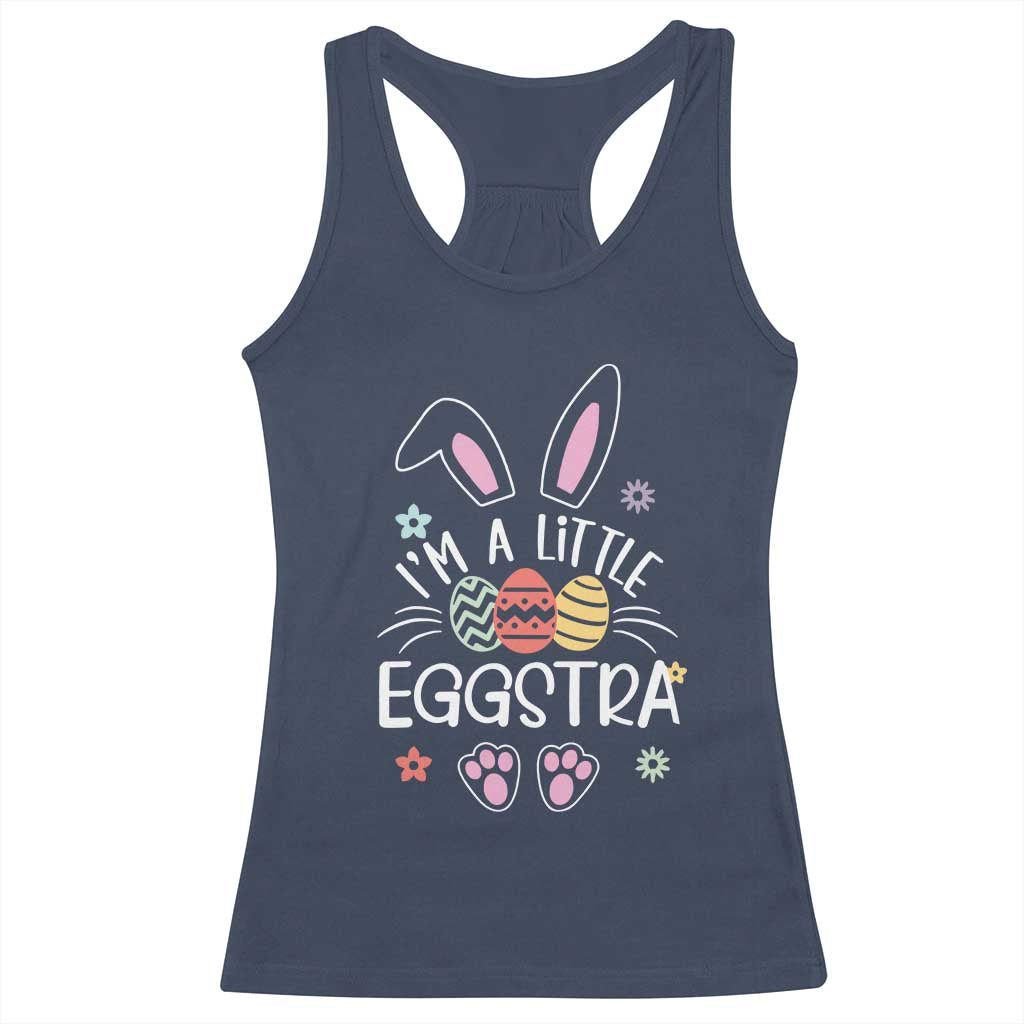 Funny Easter Racerback Tank Top Im A Little Eggstra Bunny Cute Kids Toddler - Wonder Print Shop
