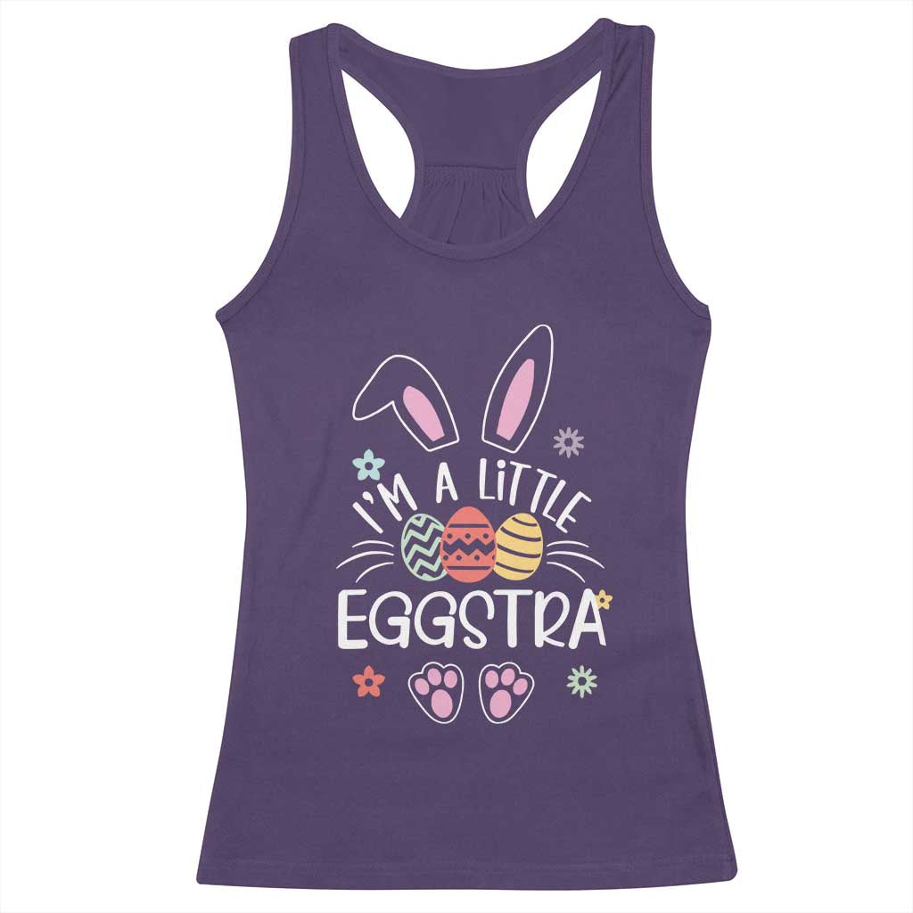 Funny Easter Racerback Tank Top Im A Little Eggstra Bunny Cute Kids Toddler - Wonder Print Shop