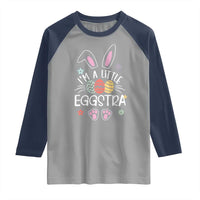 Funny Easter Raglan Shirt Im A Little Eggstra Bunny Cute Kids Toddler - Wonder Print Shop