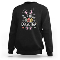 Funny Easter Sweatshirt Im A Little Eggstra Bunny Cute Kids Toddler - Wonder Print Shop