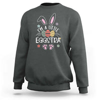 Funny Easter Sweatshirt Im A Little Eggstra Bunny Cute Kids Toddler - Wonder Print Shop