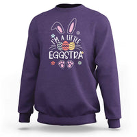 Funny Easter Sweatshirt Im A Little Eggstra Bunny Cute Kids Toddler - Wonder Print Shop