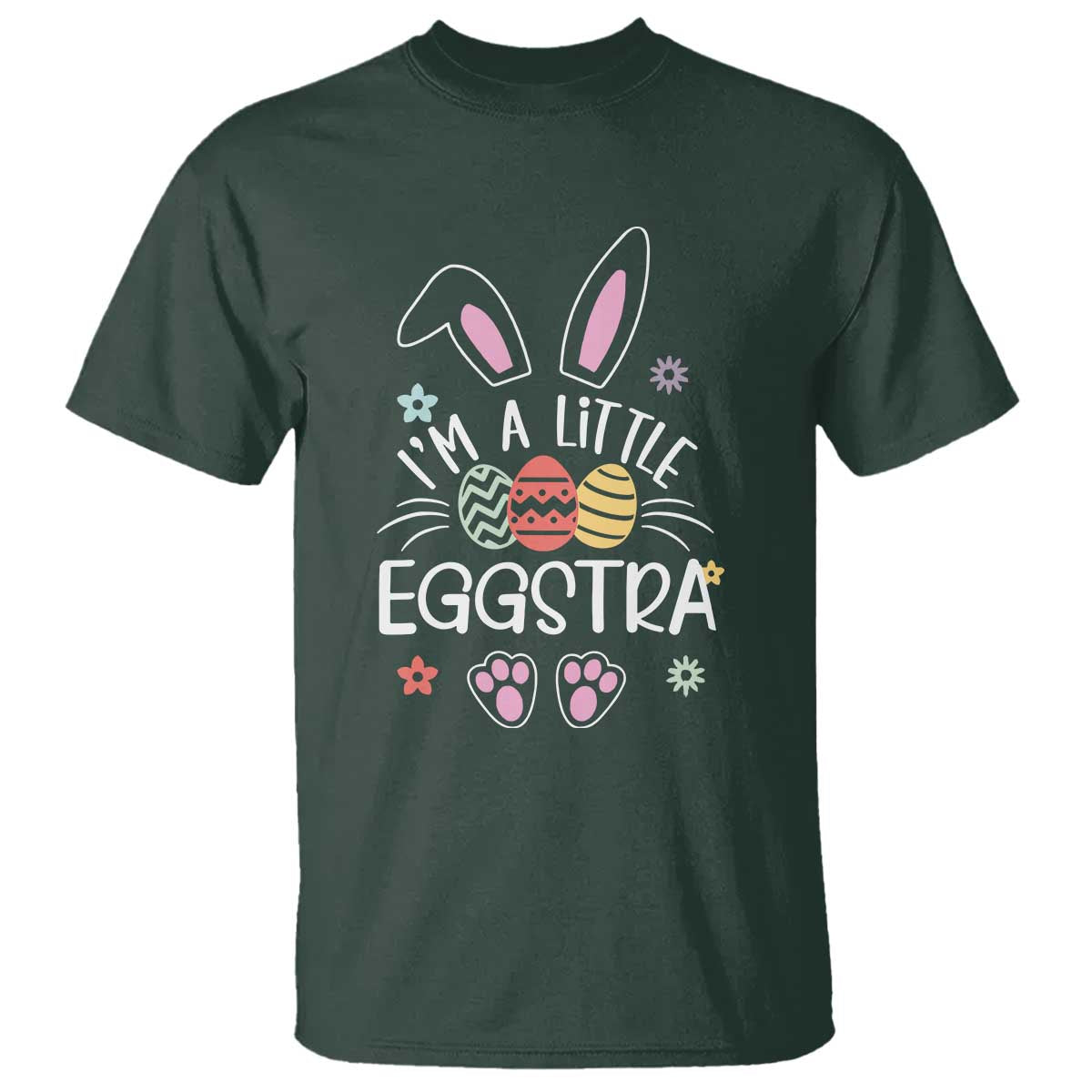 Funny Easter T Shirt Im A Little Eggstra Bunny Cute Kids Toddler - Wonder Print Shop