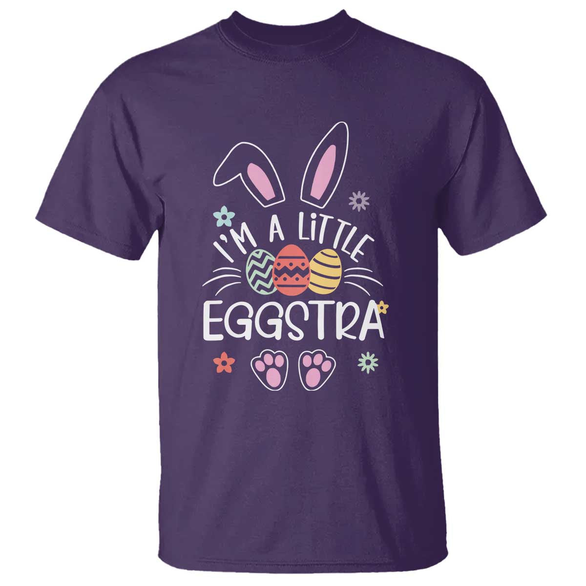 Funny Easter T Shirt Im A Little Eggstra Bunny Cute Kids Toddler - Wonder Print Shop