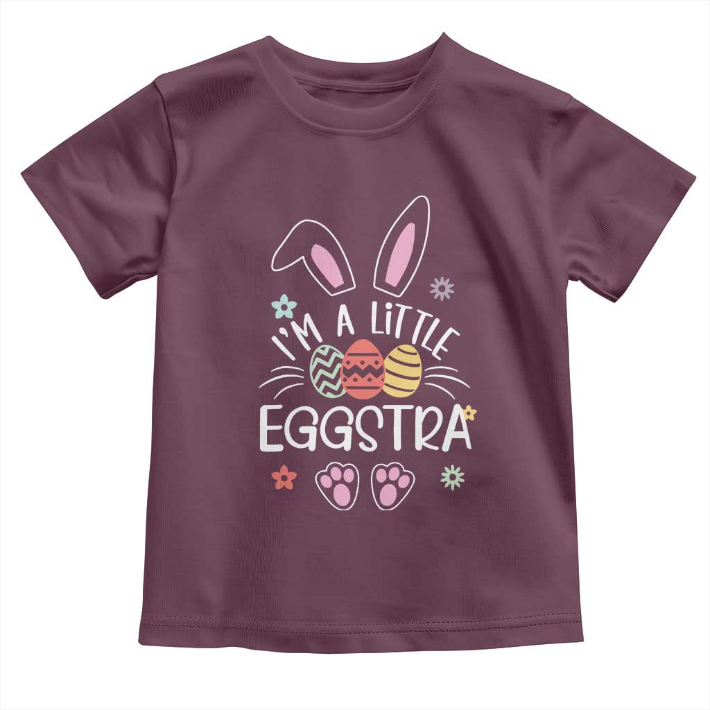 Funny Easter Toddler T Shirt Im A Little Eggstra Bunny Cute Kids Toddler - Wonder Print Shop