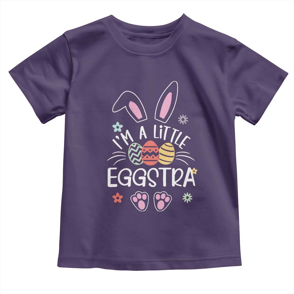 Funny Easter Toddler T Shirt Im A Little Eggstra Bunny Cute Kids Toddler - Wonder Print Shop
