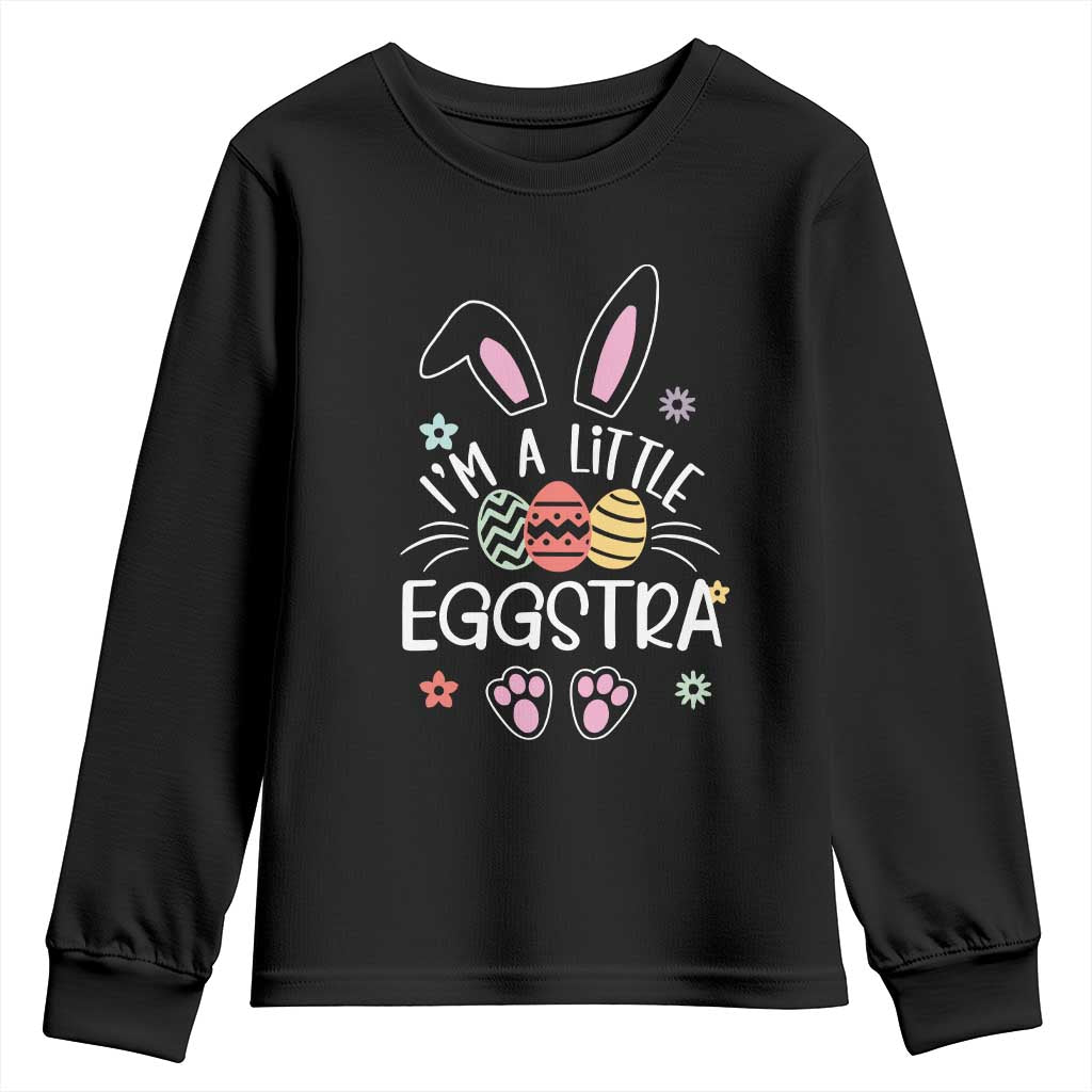 Funny Easter Youth Sweatshirt Im A Little Eggstra Bunny Cute Kids Toddler - Wonder Print Shop