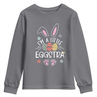 Funny Easter Youth Sweatshirt Im A Little Eggstra Bunny Cute Kids Toddler - Wonder Print Shop