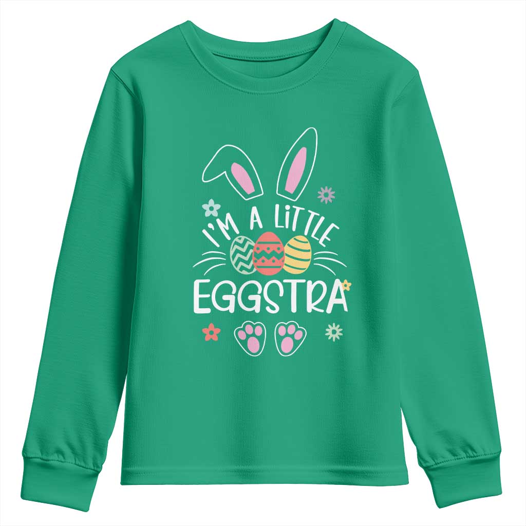 Funny Easter Youth Sweatshirt Im A Little Eggstra Bunny Cute Kids Toddler - Wonder Print Shop
