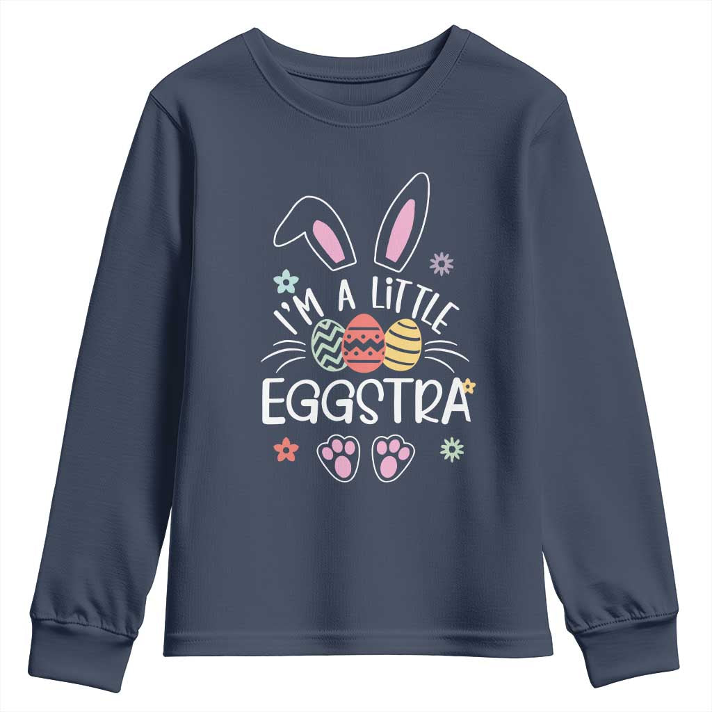 Funny Easter Youth Sweatshirt Im A Little Eggstra Bunny Cute Kids Toddler - Wonder Print Shop
