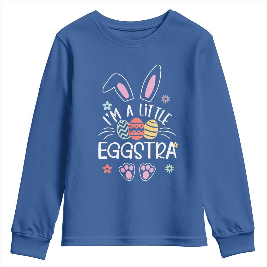 Funny Easter Youth Sweatshirt Im A Little Eggstra Bunny Cute Kids Toddler - Wonder Print Shop