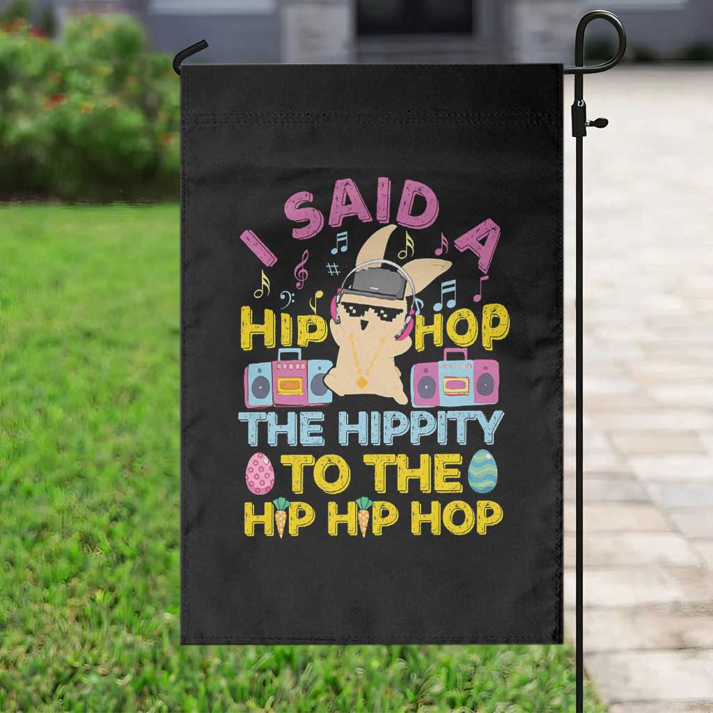 Funny Hip Hop Hippity Easter Bunny Garden Flag - Wonder Print Shop