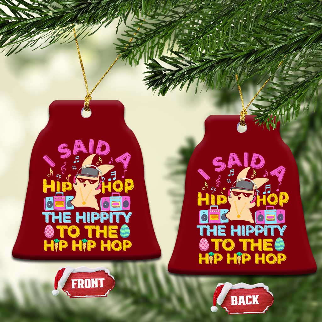 Funny Hip Hop Hippity Easter Bunny Ceramic Ornament - Wonder Print Shop