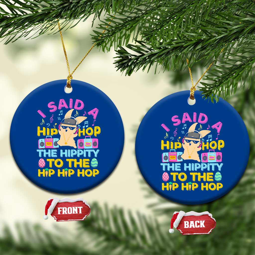 Funny Hip Hop Hippity Easter Bunny Ceramic Ornament - Wonder Print Shop