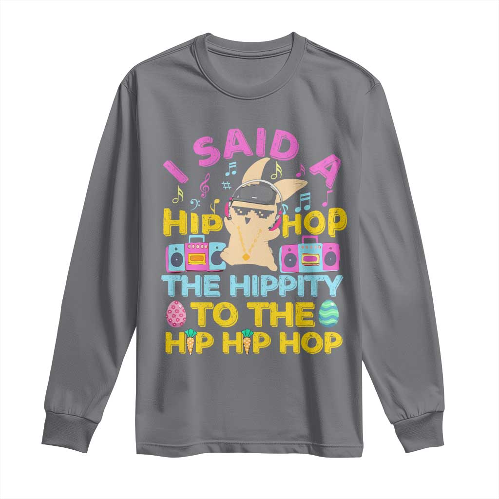 Funny Hip Hop Hippity Easter Bunny Long Sleeve Shirt - Wonder Print Shop