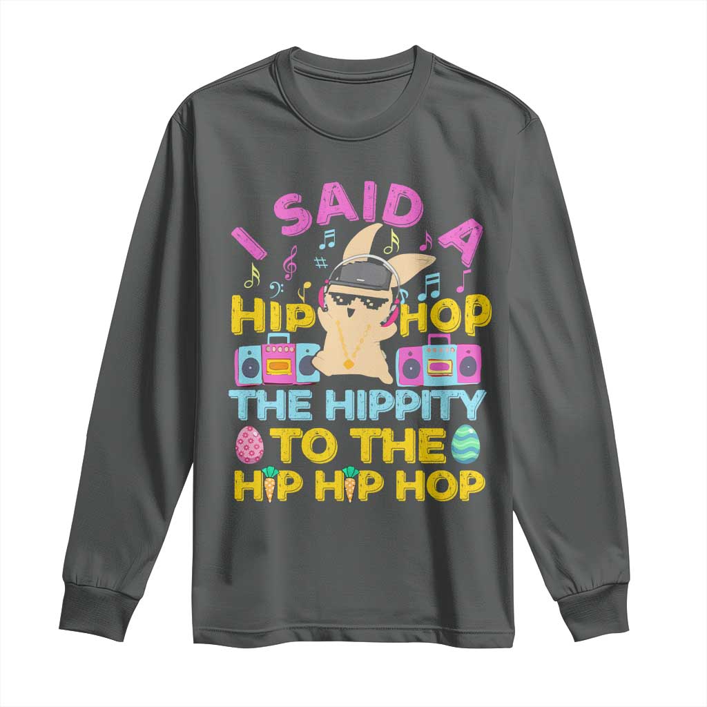 Funny Hip Hop Hippity Easter Bunny Long Sleeve Shirt - Wonder Print Shop